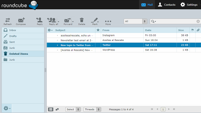 Roundcube Webmail Interface