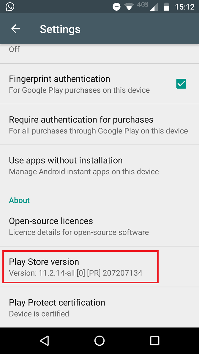 Google play store update