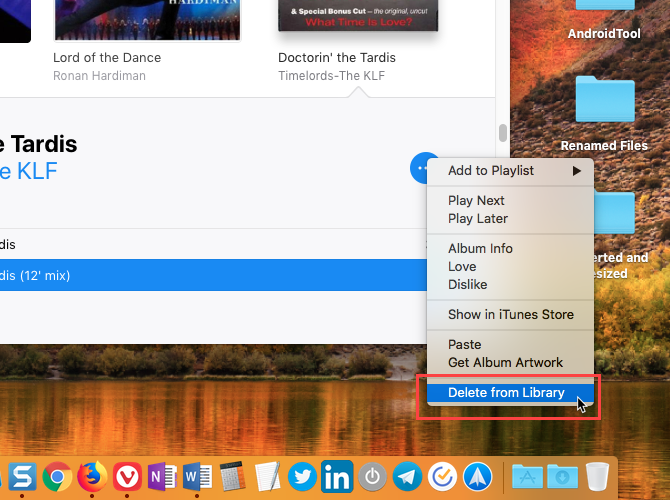 Delete an audio file in iTunes on Mac