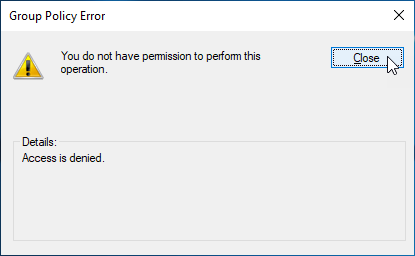 Group Policy Error in a standard user account