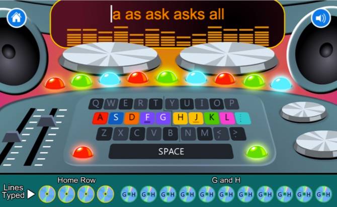 Home Row Typing Games Aliens