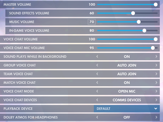 Overwatch Sound Settings