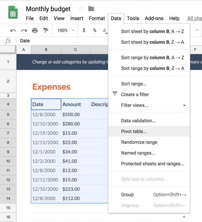 How Do You Make A Pivot Table In Google Sheets