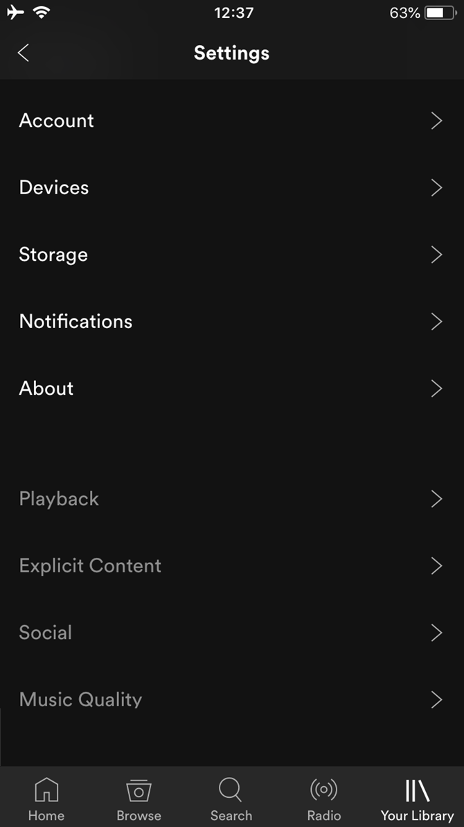 Spotify-iOS-Storage-Options