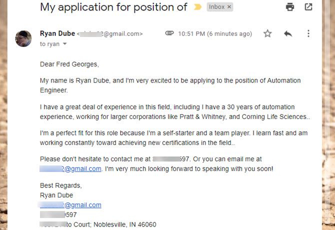 automated application letter
