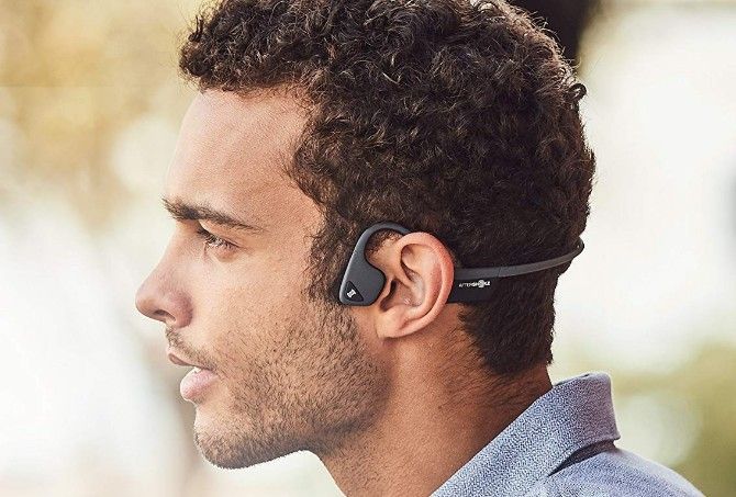Aftershokz Trekz Air are bone conduction wireless headphones for safer running, jogging, or cycling