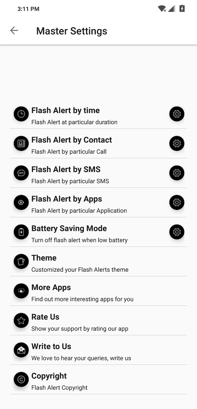 Flash Alerts Android Settings 1