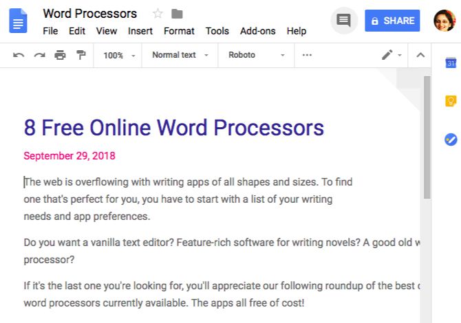best word processor mac 2018