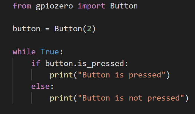 GPIO Zero Button example code