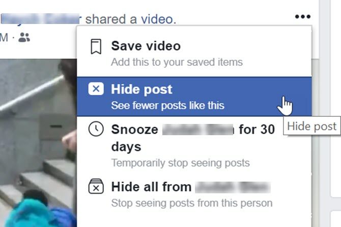 hide Facebook posts