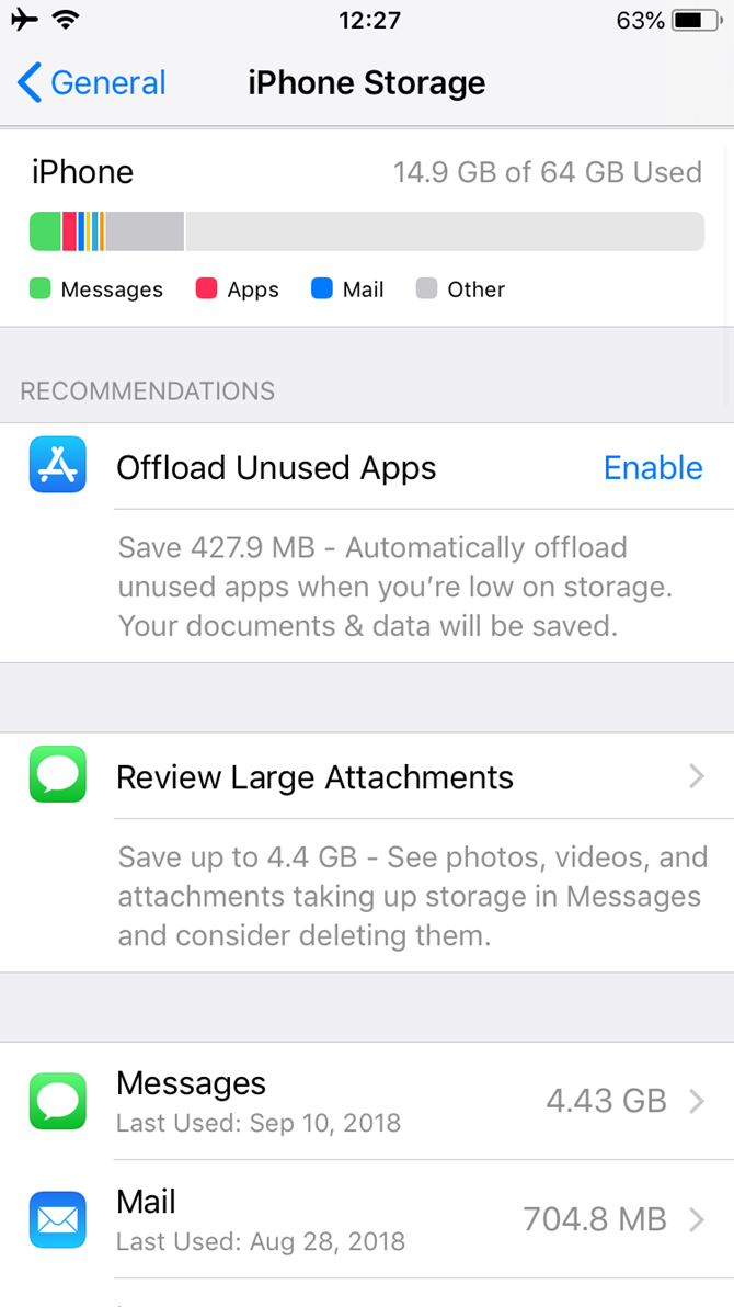 مسح ذاكرة التخزين المؤقت للايفون والآيباد قائمة تطبيقات iOS