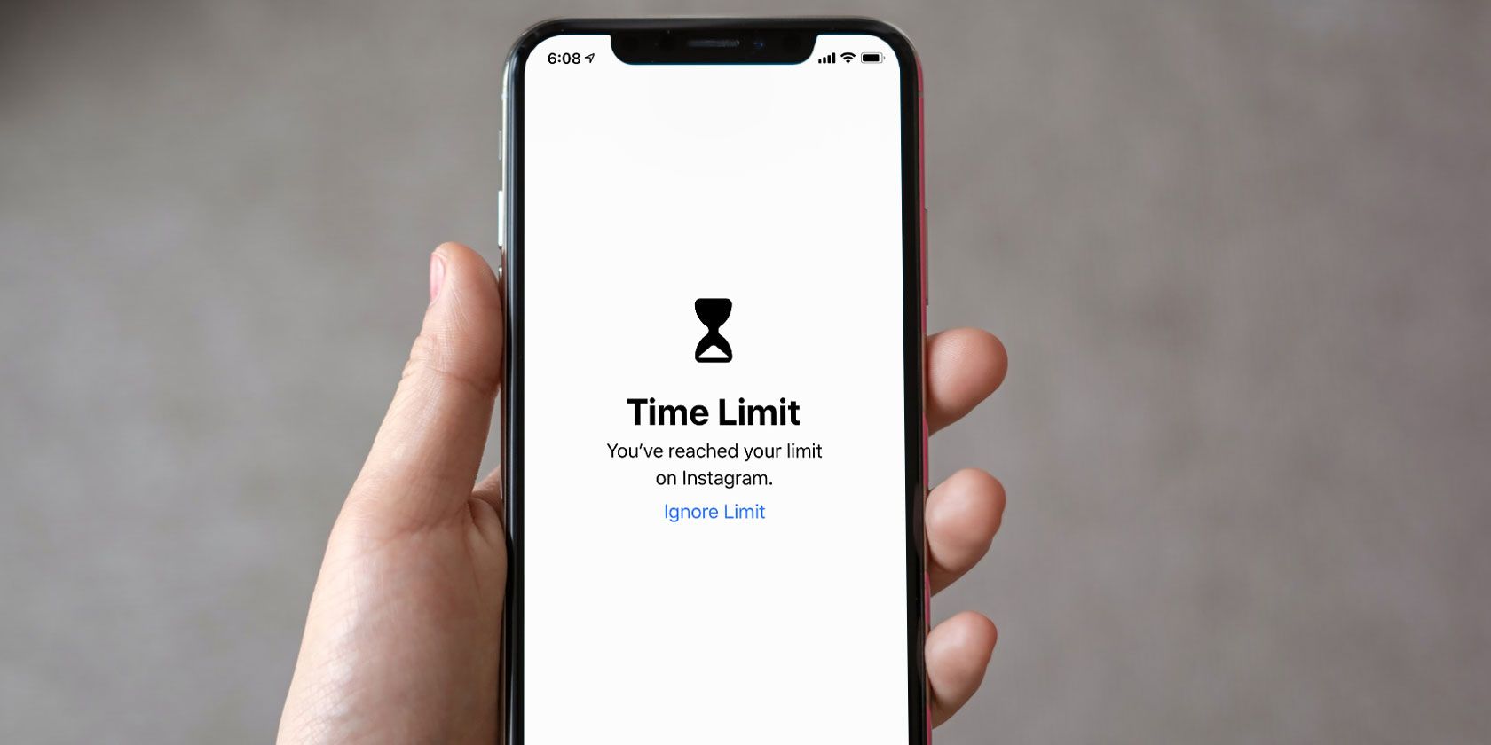 Screen Time limit screen in iOS