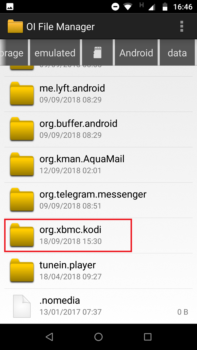 kodi file system on android in explorer app