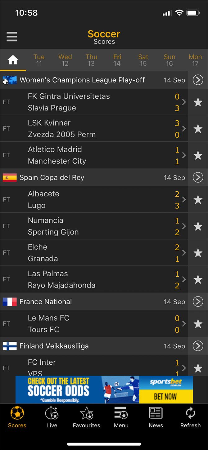 LiveScore for iPhone 1