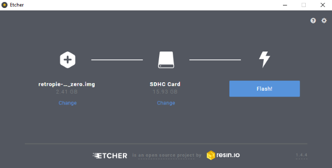 Use Etcher to write data to your SD card