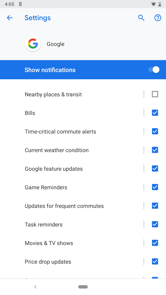 Google Notification Channels