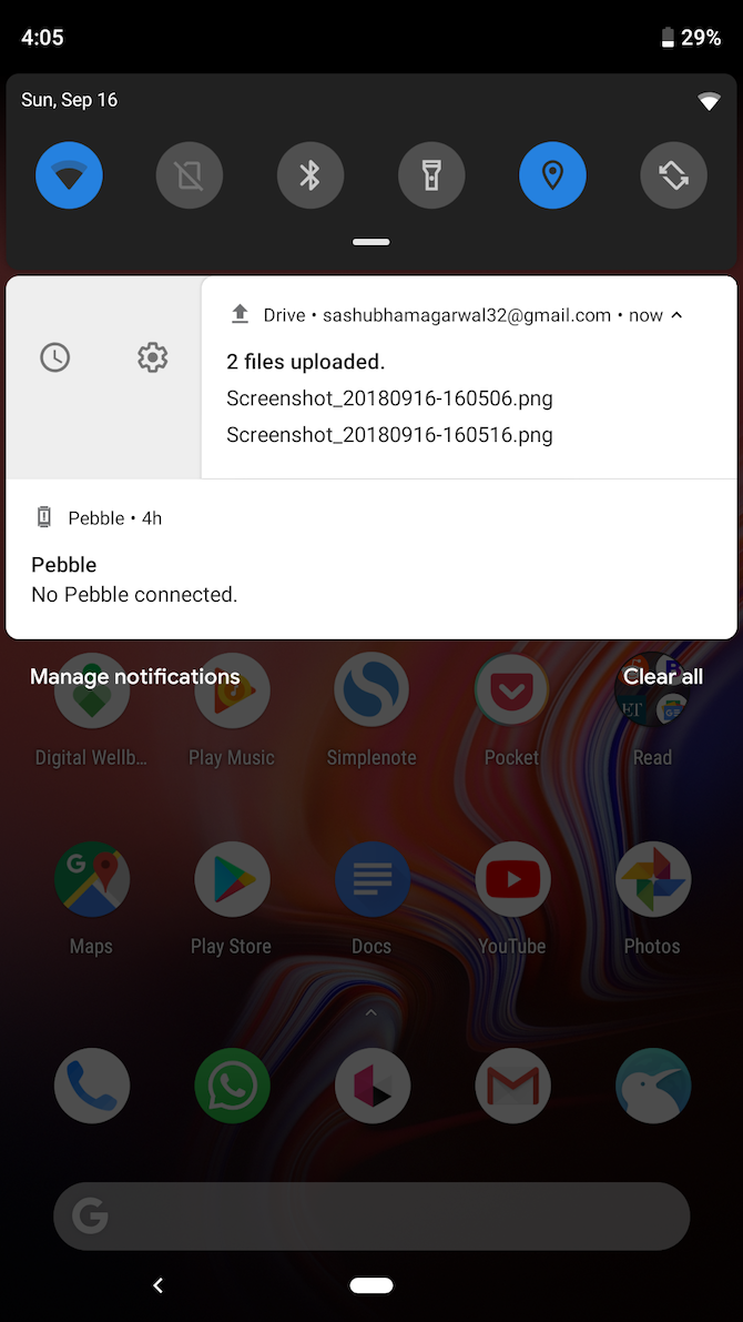 Notification Swipe Shortcuts Android