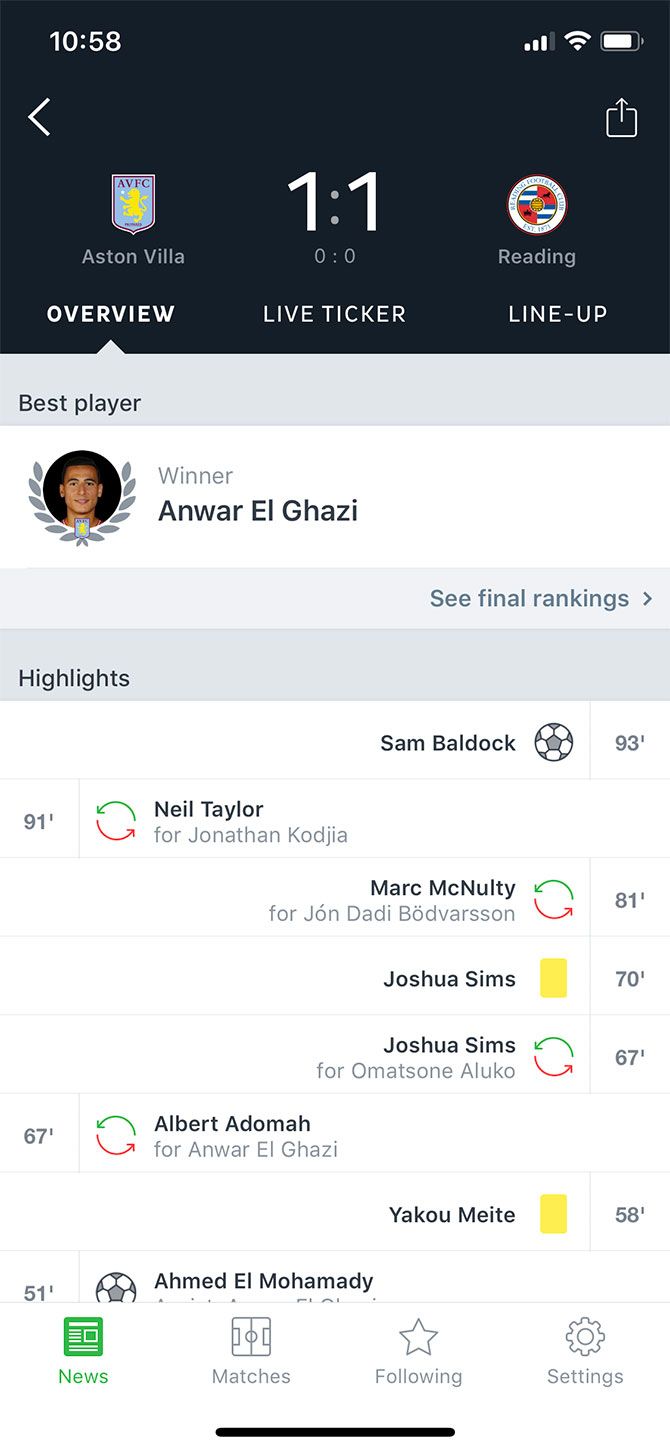 Onefootball for iPhone 2