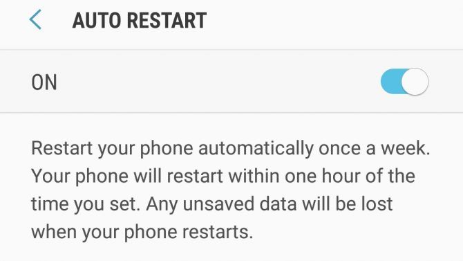 Samsung S8 auto restart screen
