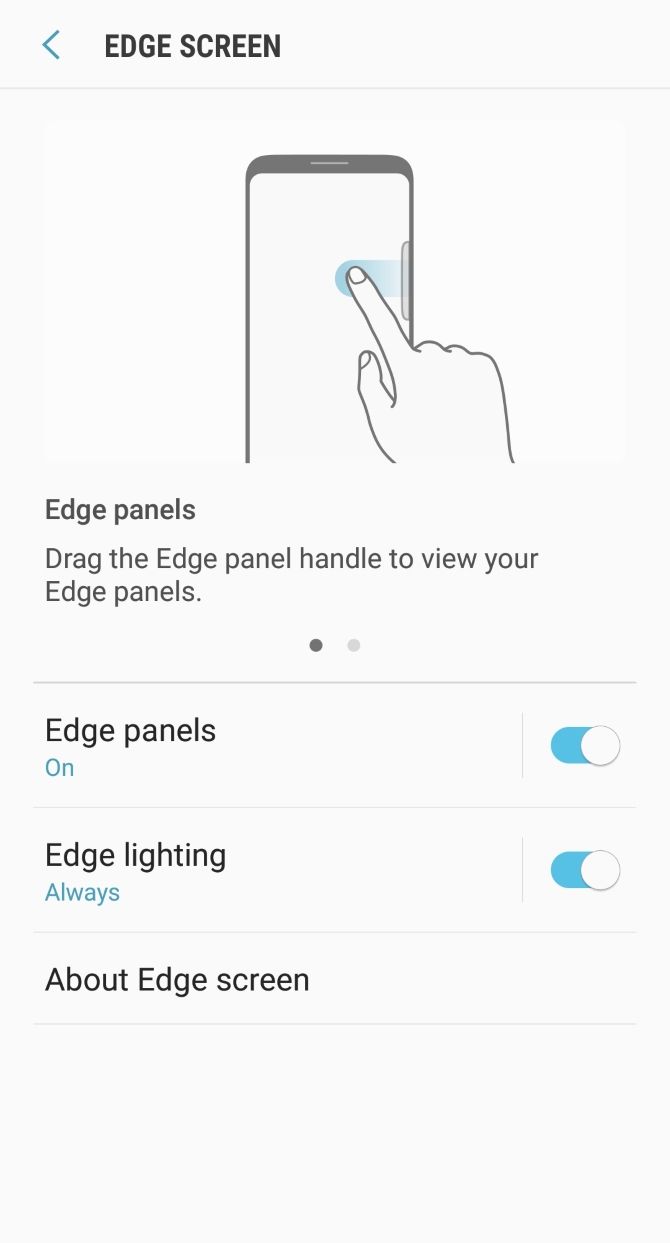 Samsung S8 edge screen