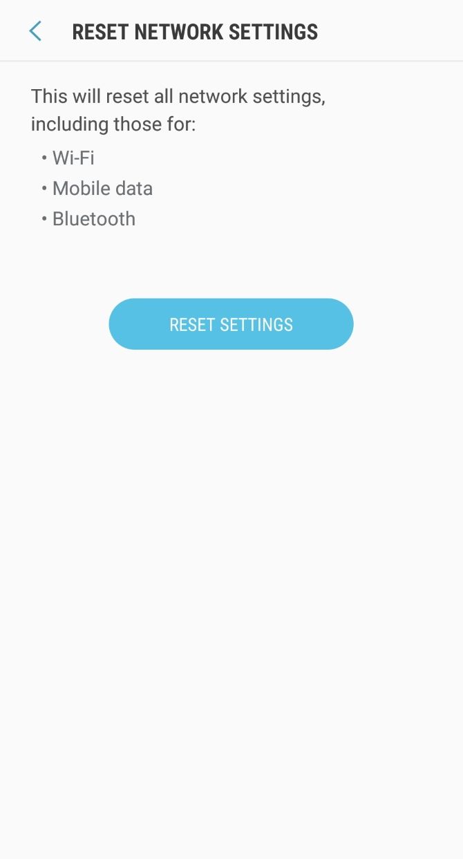 Samsung S8 reset network settings