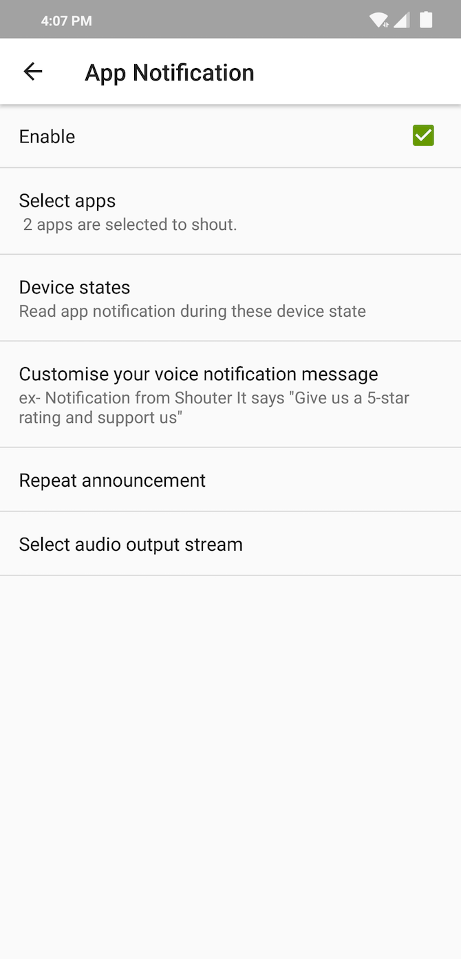 Shouter Android App Notifications