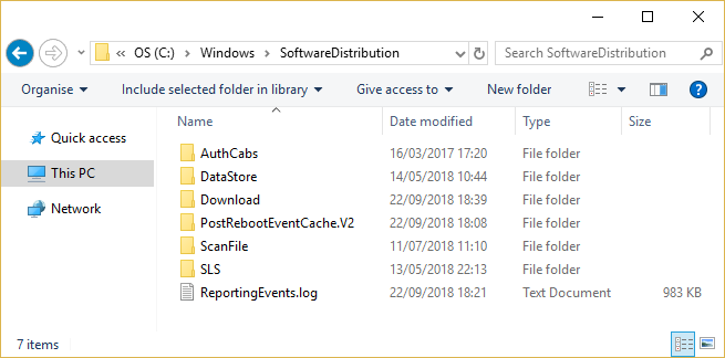 windows 10 software distribution folder