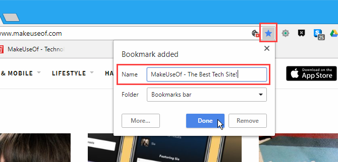 Add a note to a bookmark Name in Chrome