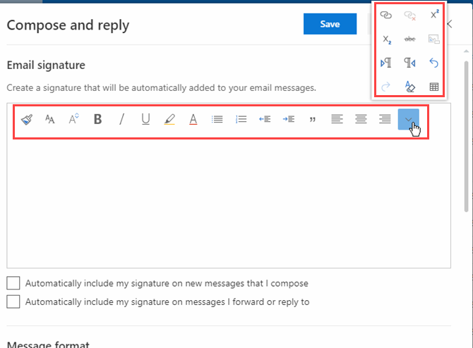 Outlook email signature - Format a signature