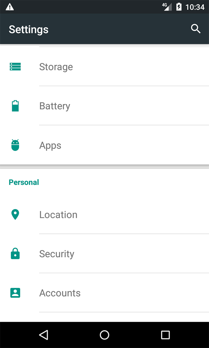 android 5 settings apps