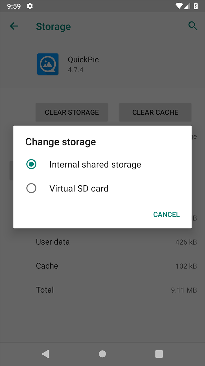 android 9 choose sd card