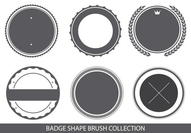Badge shape logo brush for Adobe Photoshop