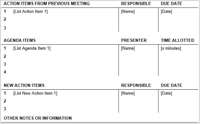 15 Free Meeting Agenda Templates For Microsoft Word