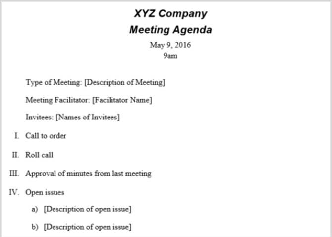 15 Free Meeting Agenda Templates For Microsoft Word