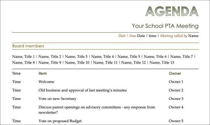 15 Free Meeting Agenda Templates For Microsoft Word 15 Free Meeting Agenda Templates For Microsoft Word
