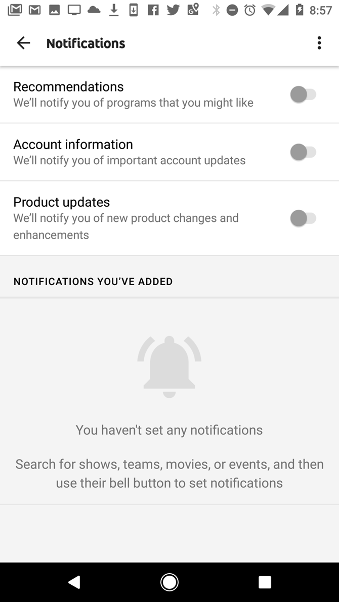 youtubetv app notifications