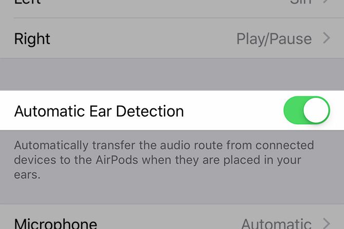 تشخیص خودکار گوش AirPods