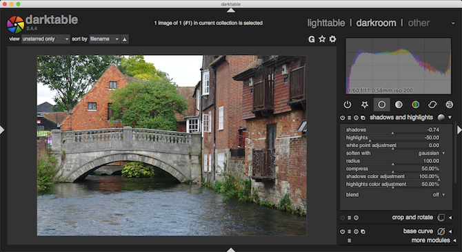 darktable gimp raw editor