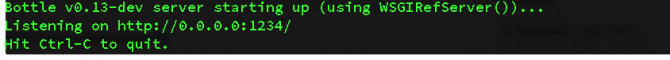 Python script running message