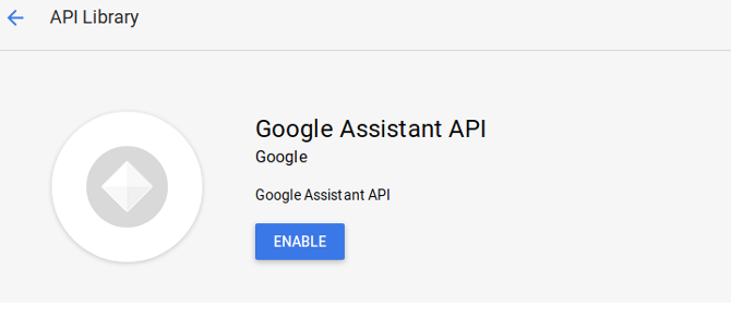 Enable the Google Assistant API