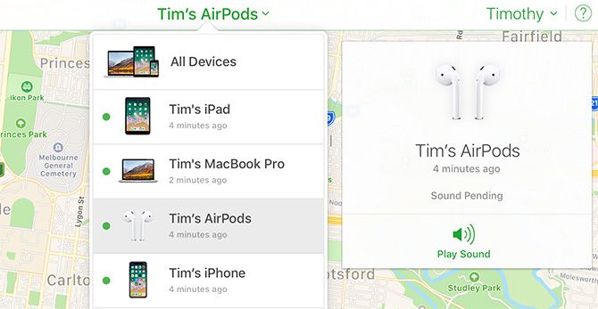 AirPods را با iCloud پیدا کنید