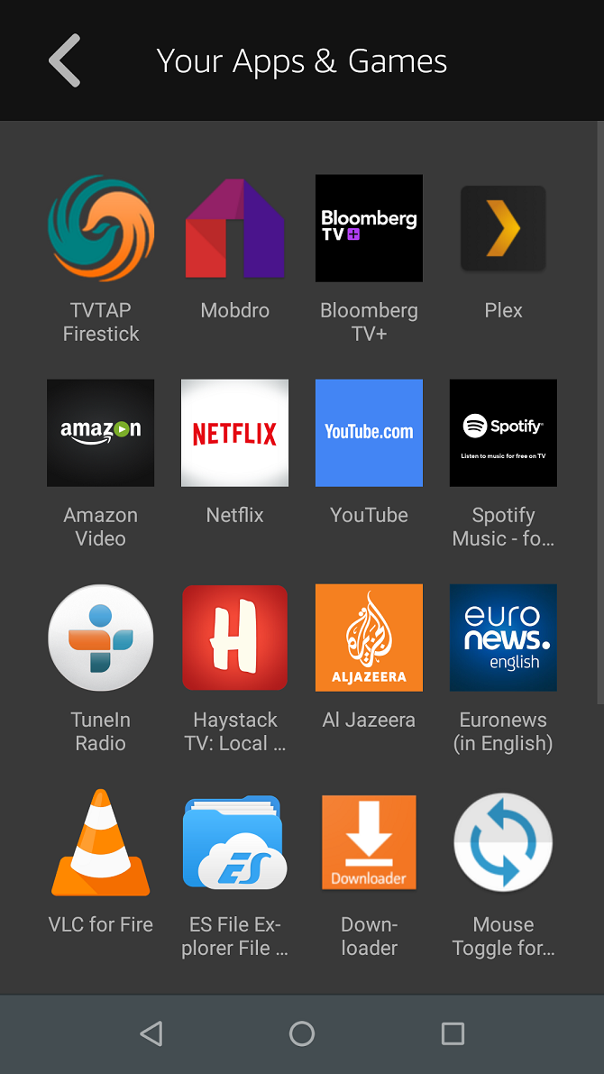 fire tv app list of apps