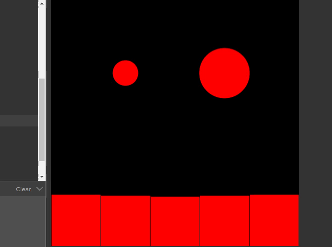 the almost contructed robot face in p5.js
