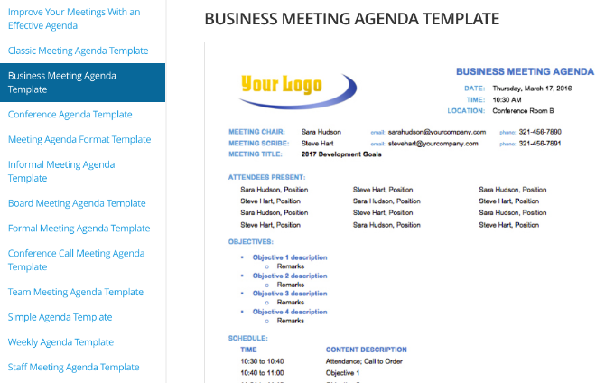 Download free meeting agenda templates for Word or Google Docs from Smartsheet