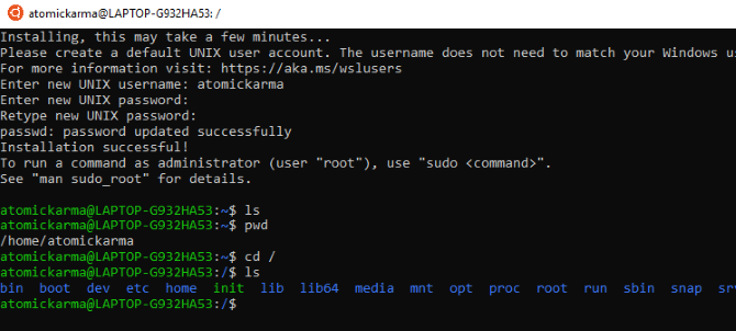 Explore the Linux environment in Windows