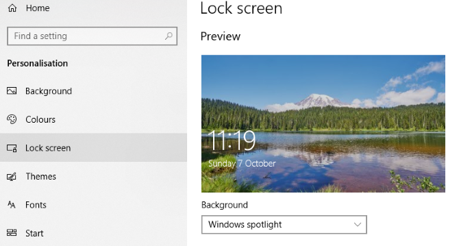 Change the logon screen background on Windows 10
