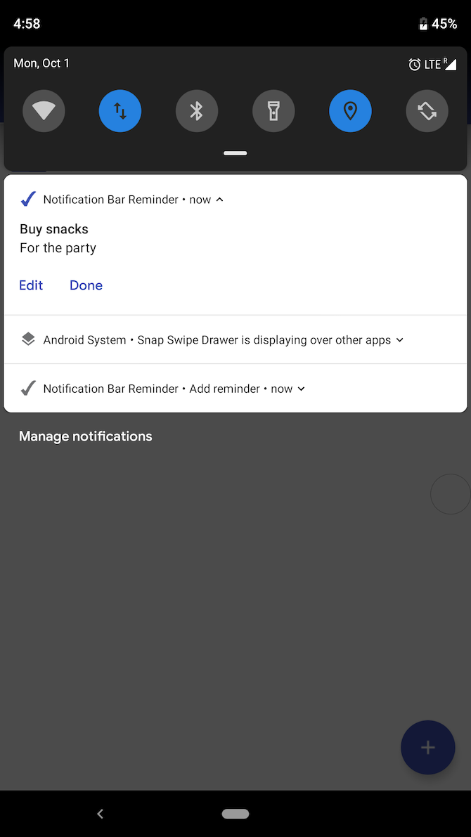 Notification Reminder Bar Android Demo