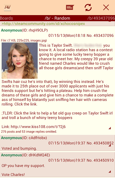 Taylor Swift featured in a giveaway