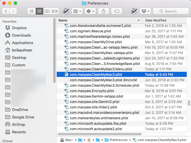 PLIST files in the Preferences folder on a Mac