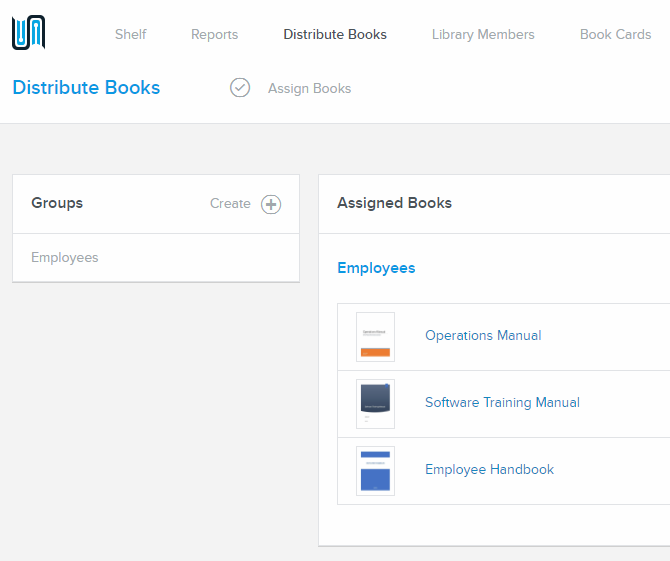 Distribute Books screen in BookFusion